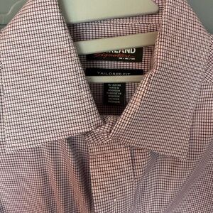 Kirkland Signature Men's Tailored Fit Dress Shirt - Red and White